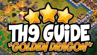 TH9 DRAGON LAIR  NO HEROES GOLDEN DRAGON CLASH OF CLANS [upl. by Liebermann]