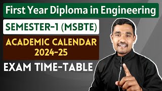 MSBTE Revised Academic Calendar 202425  Exam Time Table [upl. by Esorylime549]