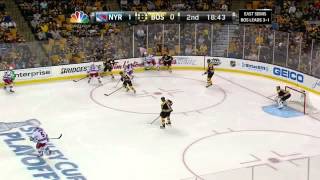 Chris Kreider cranks Dennis Seidenberg 3x May 25 2013 NY Rangers vs Boston Bruins NHL Hockey [upl. by Araeic]