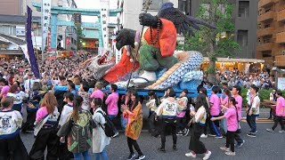 【4K】神田祭 Kanda Matsuri「神幸祭・附け祭」『宮入（東京藝大ほか）』2019511 神田明神前 Kanda Myojin Shrine [upl. by Ssilem]