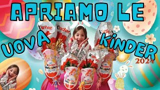 Apriamo le UOVA di PASQUA KINDER 2024  incredibili Sorprese  unboxing pasqua bambini [upl. by Jeremy80]