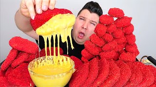 CHEESY CHEETOS CHEESE SAUCE with HOT CHEETOS HASH BROWNS amp HOT CHEETOS NUGGETS • Mukbang amp Recipe [upl. by Ursola717]