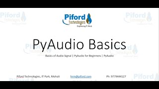 L 1 PyAudio Basics [upl. by Sidonia]