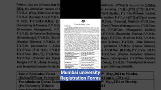 Filling of Mumbai University Registration Forms 2024  Maharashtra Board viral shorts trending [upl. by Milas]