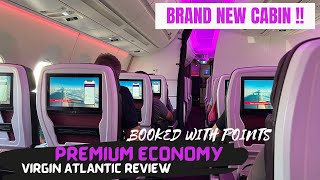 Virgin Atlantic Premium Economy Review  Heathrow To Orlando  Booked With Points  New Cabin [upl. by Melquist]