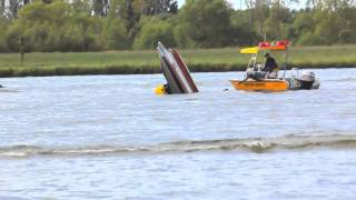 Huge power boat crash lake hood ashburton new zealand [upl. by Niras909]