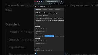 Reverse vowels in a string  Leetcode 345  JavaScript  datastructureandalgorithm google uber [upl. by Mays]