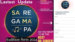 Saregamapa New Update Online Audition 2024  Registration form kaise fill kare [upl. by Hsaniva]