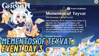 How To Play Mementos Of Teyvat Event Guide Day 3  Genshin Impact 50 [upl. by Chapel]