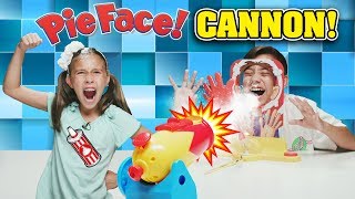 PIE FACE CANNON CHALLENGE Get Blasted with Whipped Cream [upl. by Nawram]