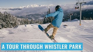 A Tour Through Whistler Terrain Park On A Snowboard [upl. by Pacian]