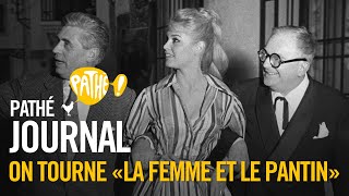 1958  On tourne « La femme et le pantin »  Pathé Journal [upl. by Yanetruoc402]