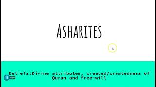 Asharites Divine attributes created or uncreatedness of Quran Freewill PMS Muslim Philosophy [upl. by Tlevesor163]