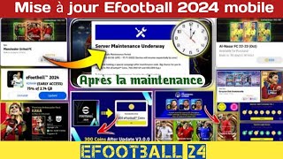 Mise à jour Efootball 2024 mobile  Taille de la mise à jour Info [upl. by Elspet]