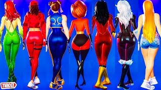 Fortnite Rythm Of Chaos Emote Showcase With Top 500 Thicc Girl Skins 🍑 New Battle Pass Dance Remix😜 [upl. by Aelat]