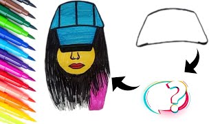 Draw and Color a Girl for Kids amp Toddlers  How to Draw a cap Girl  Easy Drawing of a Cap Girl  G [upl. by Kemppe]