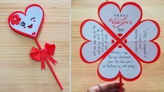 DIY Valentines Day Greeting Card  How To Make Valentines Card  Valentines Day Making Easy ❤️ [upl. by Assilem749]