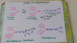 Synthesis of diphenhydramine hydrochloride [upl. by Ezirtaeb]