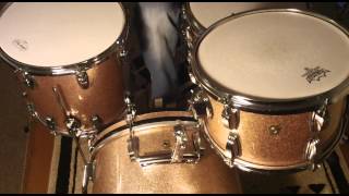 Ludwig Legacy Bop Kit 3 ply 12x8 14x14 14x18 Champagne Sparkle Jazz Bebop [upl. by Gretchen874]