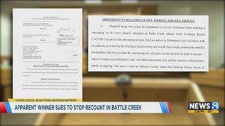 Apparent state House election winner sues to stop recount in Battle Creek [upl. by Enamrahc]