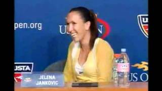 Jelena Jankovic Funny Interview  US OPEN FINAL 2008 [upl. by Ednalrim]