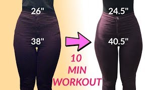 How To Get A Small Waist And Wide Hips  10 Minute Home Workout [upl. by Aldarcy]