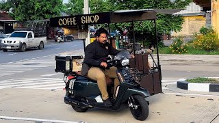 Cafe Vlog Mini coffee shop Lambretta x300 barista modify equipment Staresso sp300 Air lid pump 4K [upl. by Orelie85]