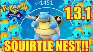 HOW TO GET EASY BLASTOISE POKEMON GO SQUIRTLE NEST 131 [upl. by Ahsaya]