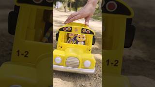 The Wheels on a REAL Toy CoComelon Bus Lets Play Together cocomelon shortsgames [upl. by Ihana]