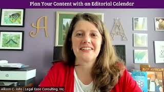 Allison Johs Plan Your Content with an Editorial Calendar [upl. by Abana]