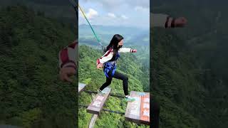 Bungee Jumping With Rope In Beautiful PlaceArent They Afraid travel funny bungee [upl. by Anselm]