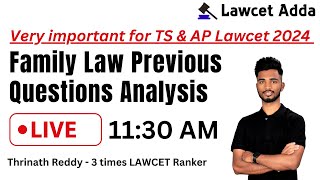 Family Law Previous Questions  TS amp AP Lawcet 2024 [upl. by Nnek]