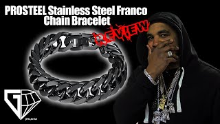 Prosteel Black Stainless Steel Franco Chain Bracelet Jewelry Review [upl. by Zavala949]