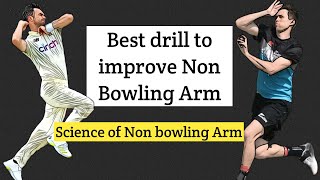 Best drills to improve non bowling arm  Science of Non bowling Arm in detail [upl. by Sucramal792]