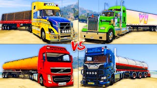 GTA 5 COLOR TRUCKS Comparison  American Truck vs Scania vs Volvo vs Hauler  Which is best [upl. by Janna13]