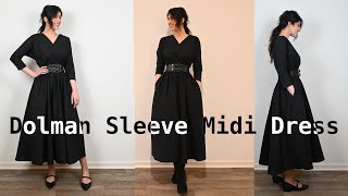 Sewing a Dolman Sleeve Midi Dress [upl. by Vilberg470]