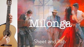 Milonga M Pujol From Suite del Plata No 1 Guitar lesson sheet and Tab [upl. by Jeannine]