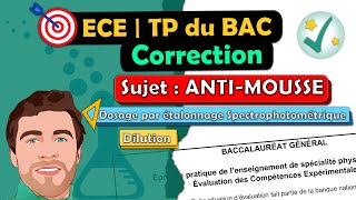 Correction ✅ TP de BAC  ECE 🎯 Physique chimie  Dosage par étalonnage spectro  Lycée Terminale spé [upl. by Burta9]