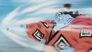 One piece VF HD Jinbei vs Mihawk Marine Fort [upl. by Curnin748]