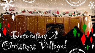 Decorating Kitchen Cabinets With A Needlepoint Christmas Village [upl. by Stuppy]