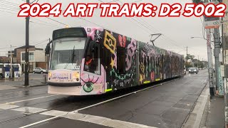 Melbourne Art Trams 2024 D2 5002 [upl. by Esylle460]