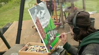 Sky Arts Landscape Artist of The Year S5 Ep4 Ian Leaver TimeLapse at Herstmonceux Castle full video [upl. by Catarina732]