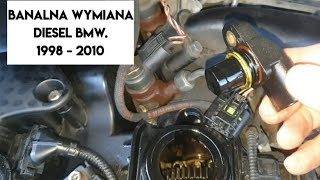 M47 M57 WYMIANA CZUJNIKA POŁOŻENIA WAŁKA ROZRZĄDU NIE ODPALA NA CIEPŁYM 3EC0 3EC1 BMW DIESEL [upl. by Aerdnaz250]