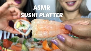 ASMR Sushi Platter NO TALKING EATING SOUNDS  SASASMR [upl. by Ihsorih]