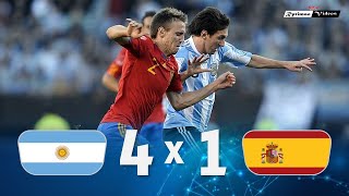 Argentina 4 x 1 Spain Messis show ● 2010 Friendly Extended Goals amp Highlights HD [upl. by Tadio]