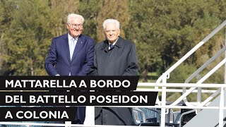 Mattarella sale a bordo del battello Poseidon al molo di Colonia [upl. by Maurits]