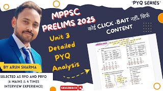 MPPSC PRELIMS 2025 • UNIT 3 • PYQ SERIES • MPPSC PRELIMS PYQ ANALYSIS • [upl. by Nnaharas]