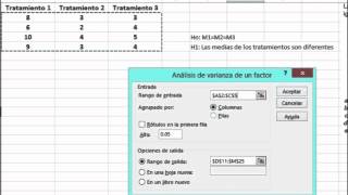 Configuración de una TABLA ANOVA en Excel [upl. by Hairim]