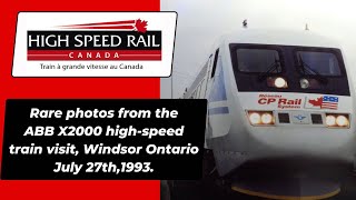 The 1993 ABB X2000 HighSpeed Train Visit Windsor Ontario Canada [upl. by Atahs]