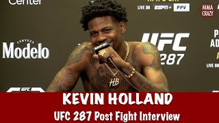 Kevin Holland talks Jorge Masvidal call out Reacts to KO win over Santiago Ponzinibbio at UFC 287 [upl. by Essirahc361]